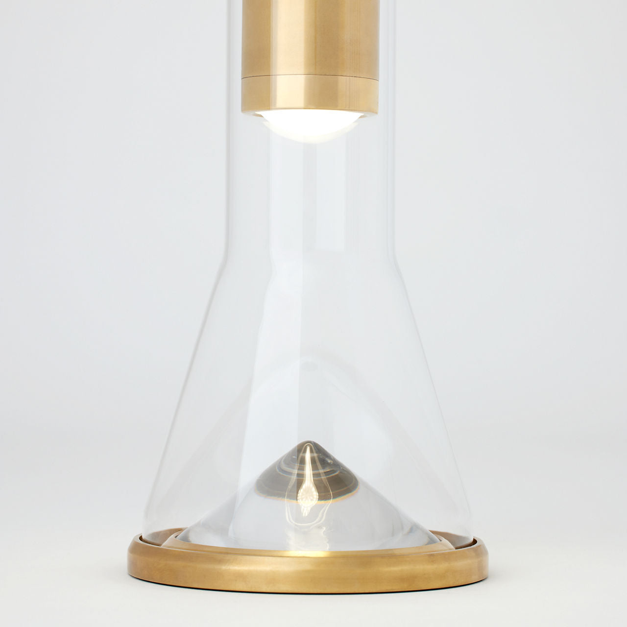 Kandella Accent Rechargeable Table Lamp Natural Brass 2700K 90 CRI wall charger included