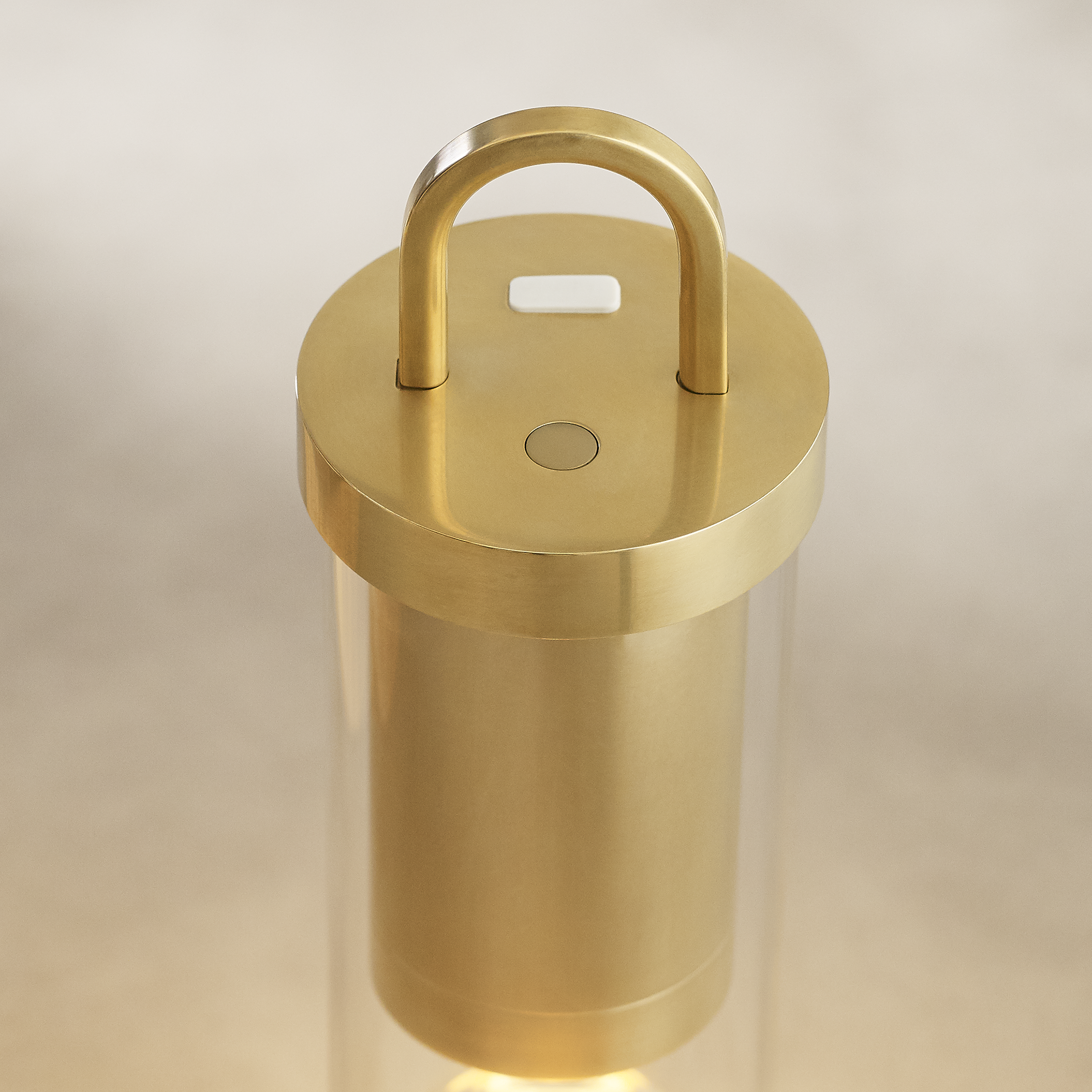 Kandella Accent Rechargeable Table Lamp Natural Brass 2700K 90 CRI wall charger included