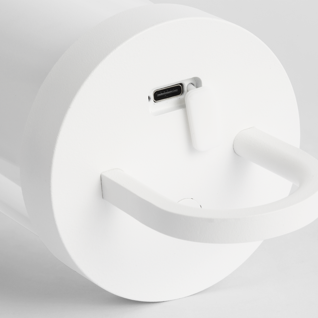 Kandella Accent Rechargeable Table Lamp matte White 2700K 90 CRI wall charger included