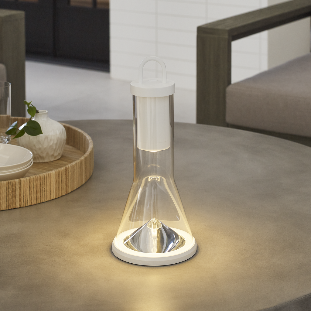 Kandella Accent Rechargeable Table Lamp matte White 2700K 90 CRI wall charger included