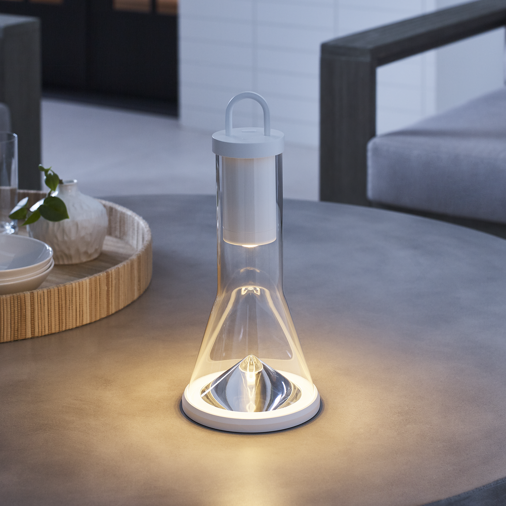 Kandella Accent Rechargeable Table Lamp matte White 2700K 90 CRI wall charger included