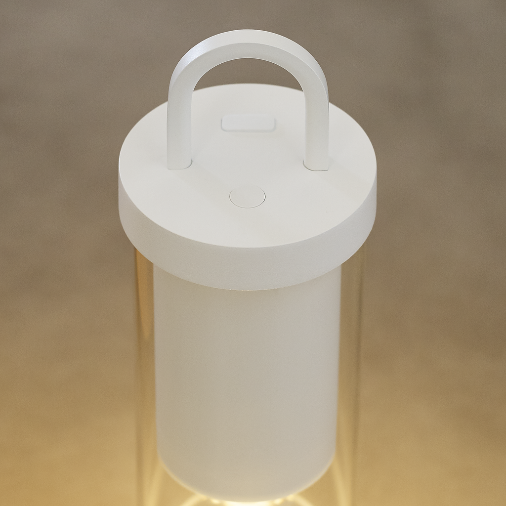 Kandella Accent Rechargeable Table Lamp matte White 2700K 90 CRI wall charger included