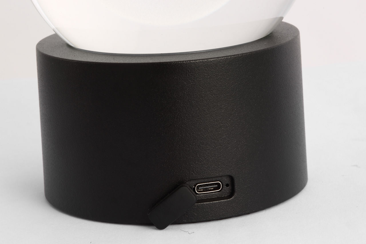 Mina Accent Rechargeable Table Lamp Black 2700K 90 CRI wall charger included
