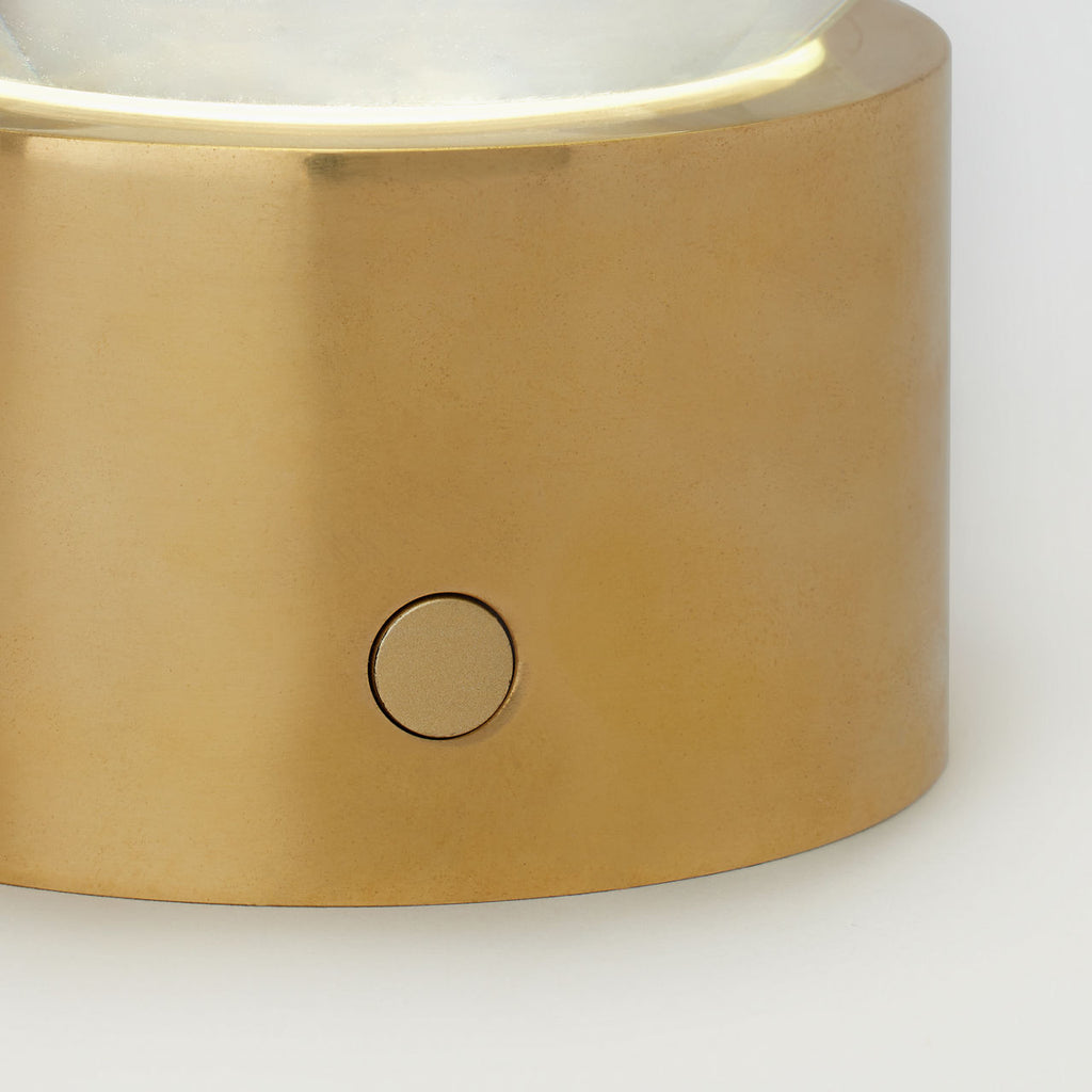 Mina Accent Rechargeable Table Lamp Natural Brass 2700K 90 CRI wall charger included