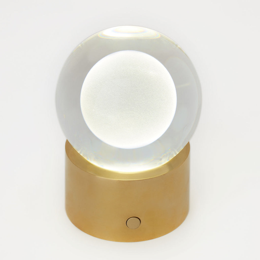 Mina Accent Rechargeable Table Lamp Natural Brass 2700K 90 CRI wall charger included