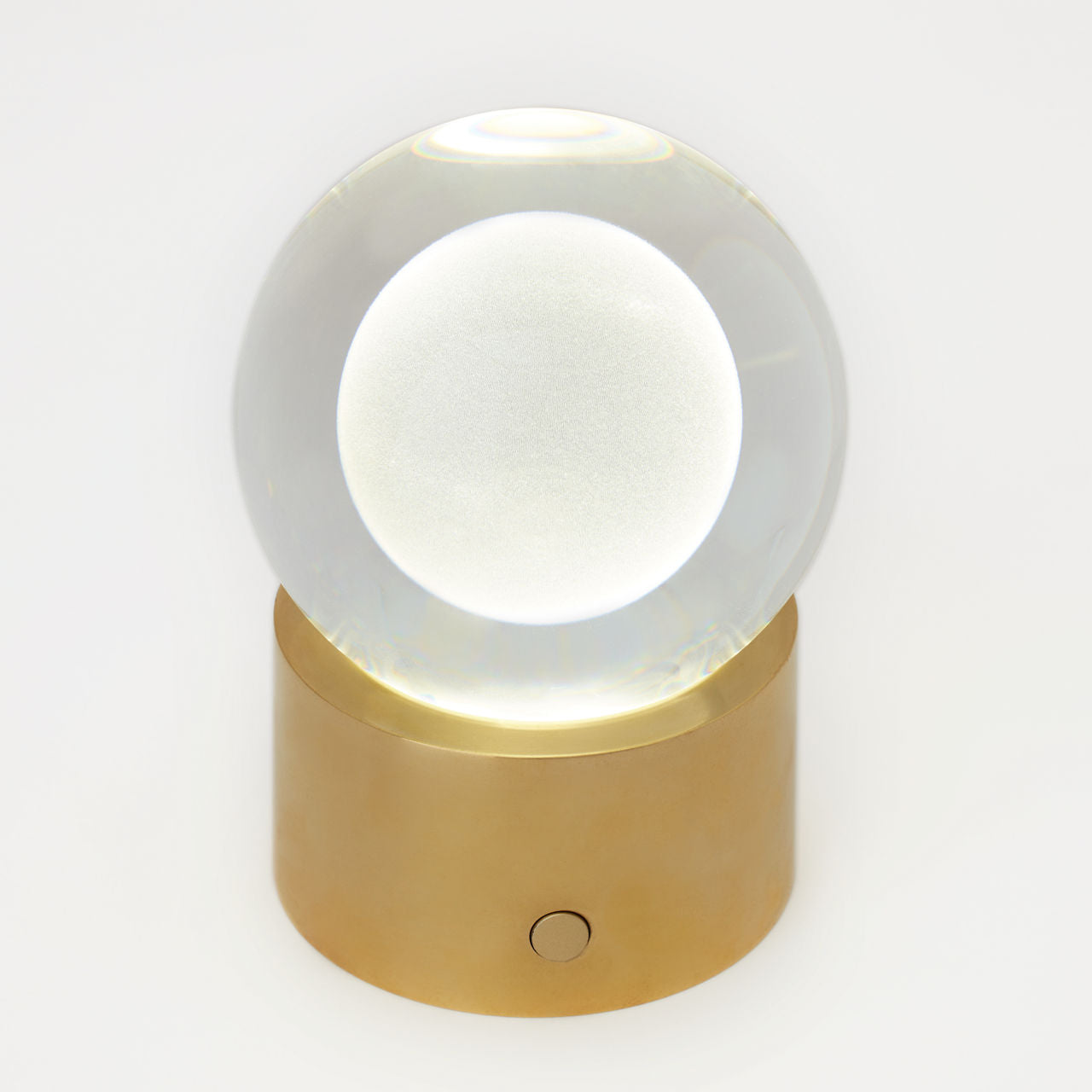 Mina Accent Rechargeable Table Lamp Natural Brass 2700K 90 CRI wall charger included