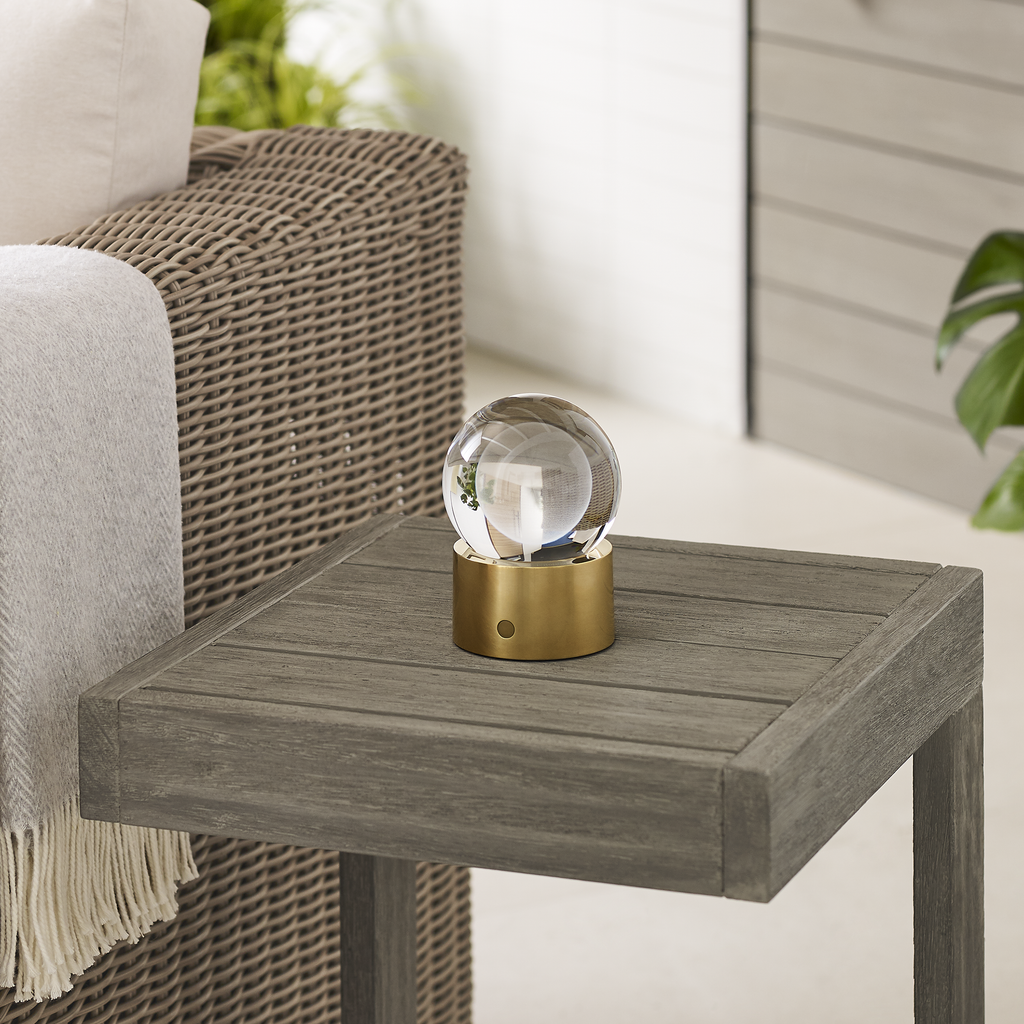 Mina Accent Rechargeable Table Lamp Natural Brass 2700K 90 CRI wall charger included