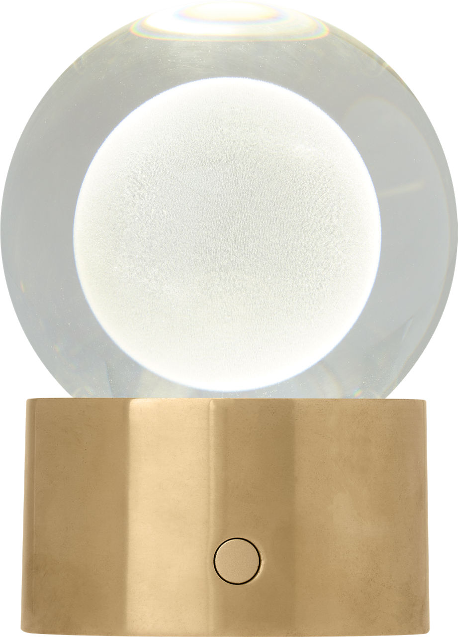 Mina Accent Rechargeable Table Lamp Natural Brass 2700K 90 CRI wall charger included