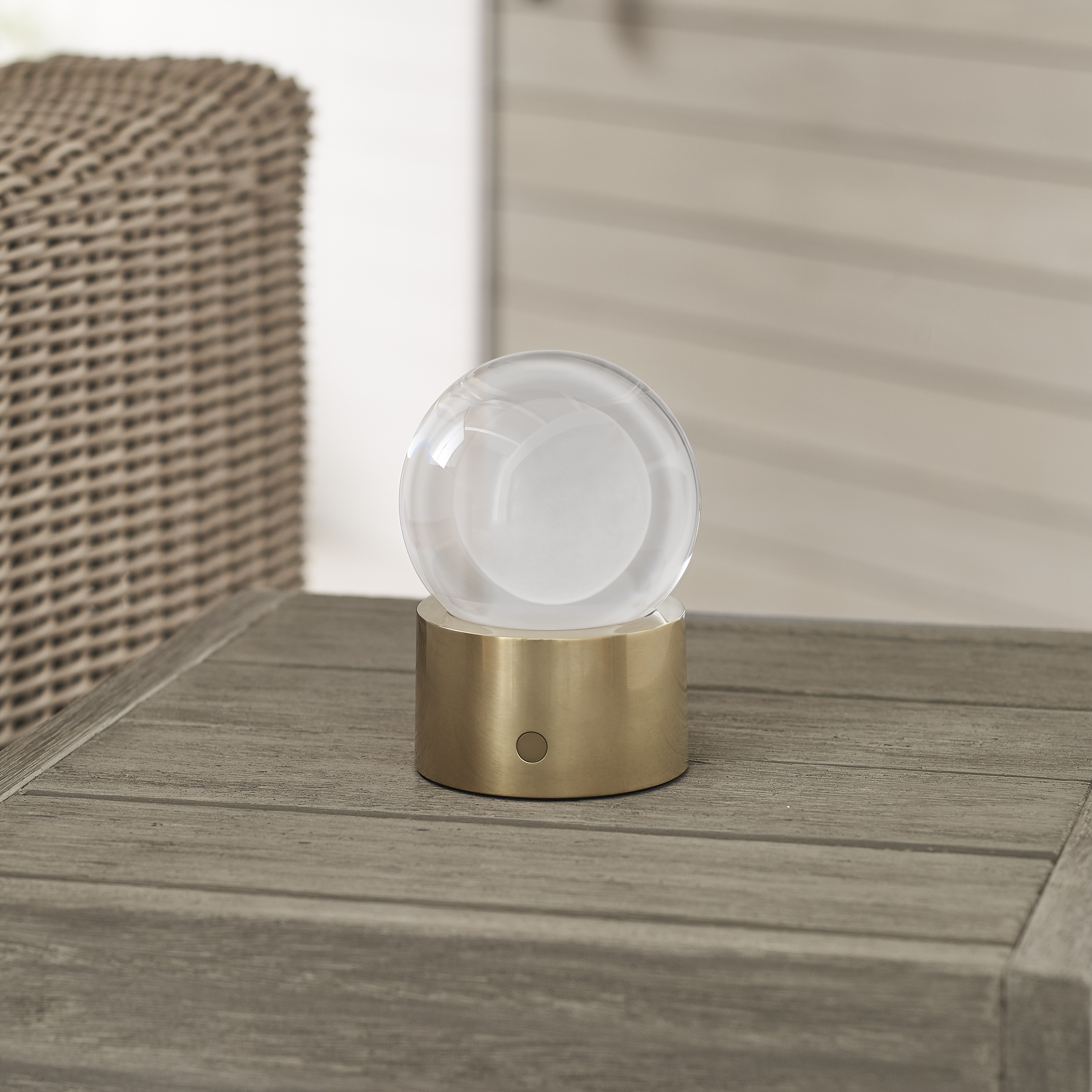 Mina Accent Rechargeable Table Lamp Natural Brass 2700K 90 CRI wall charger included