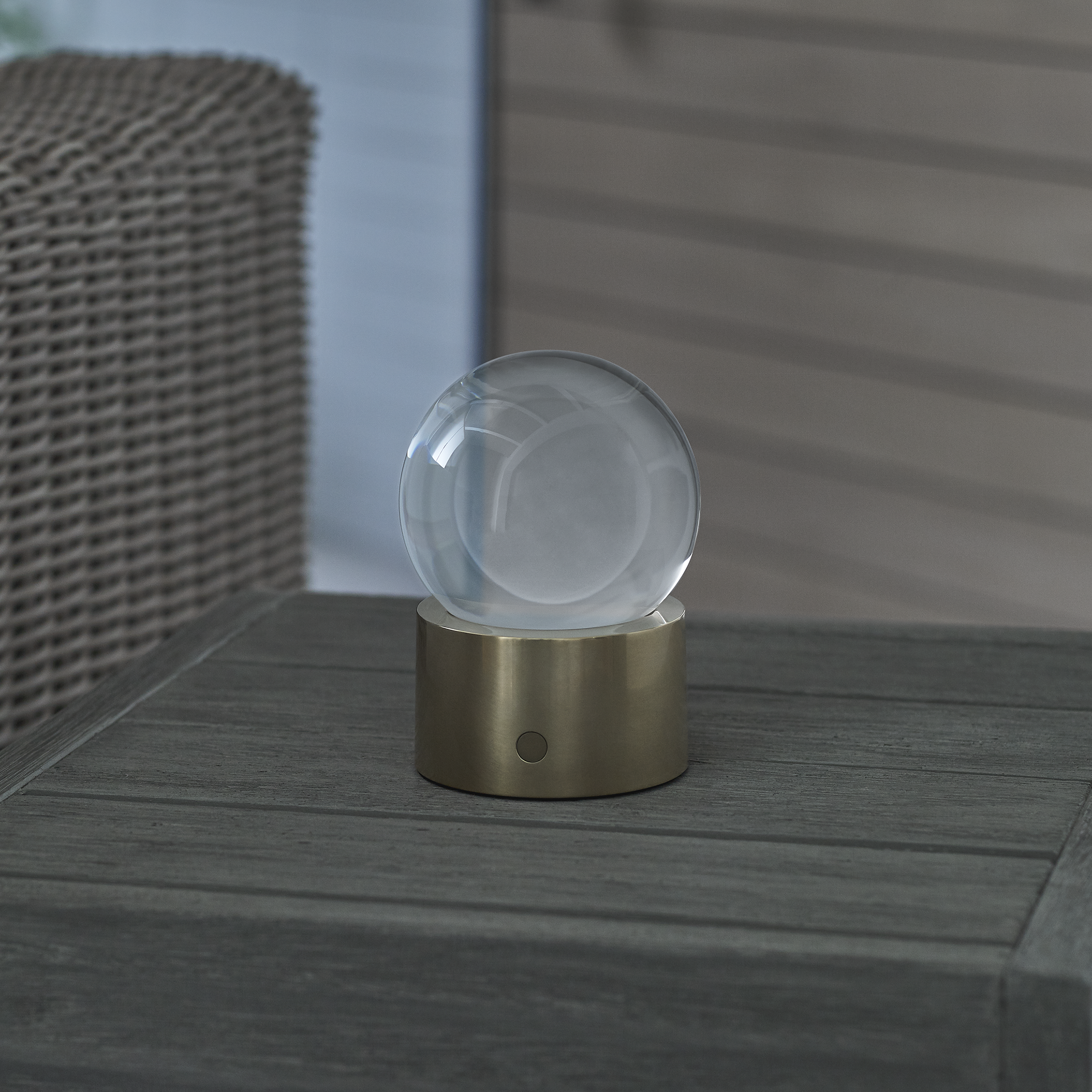 Mina Accent Rechargeable Table Lamp Natural Brass 2700K 90 CRI wall charger included