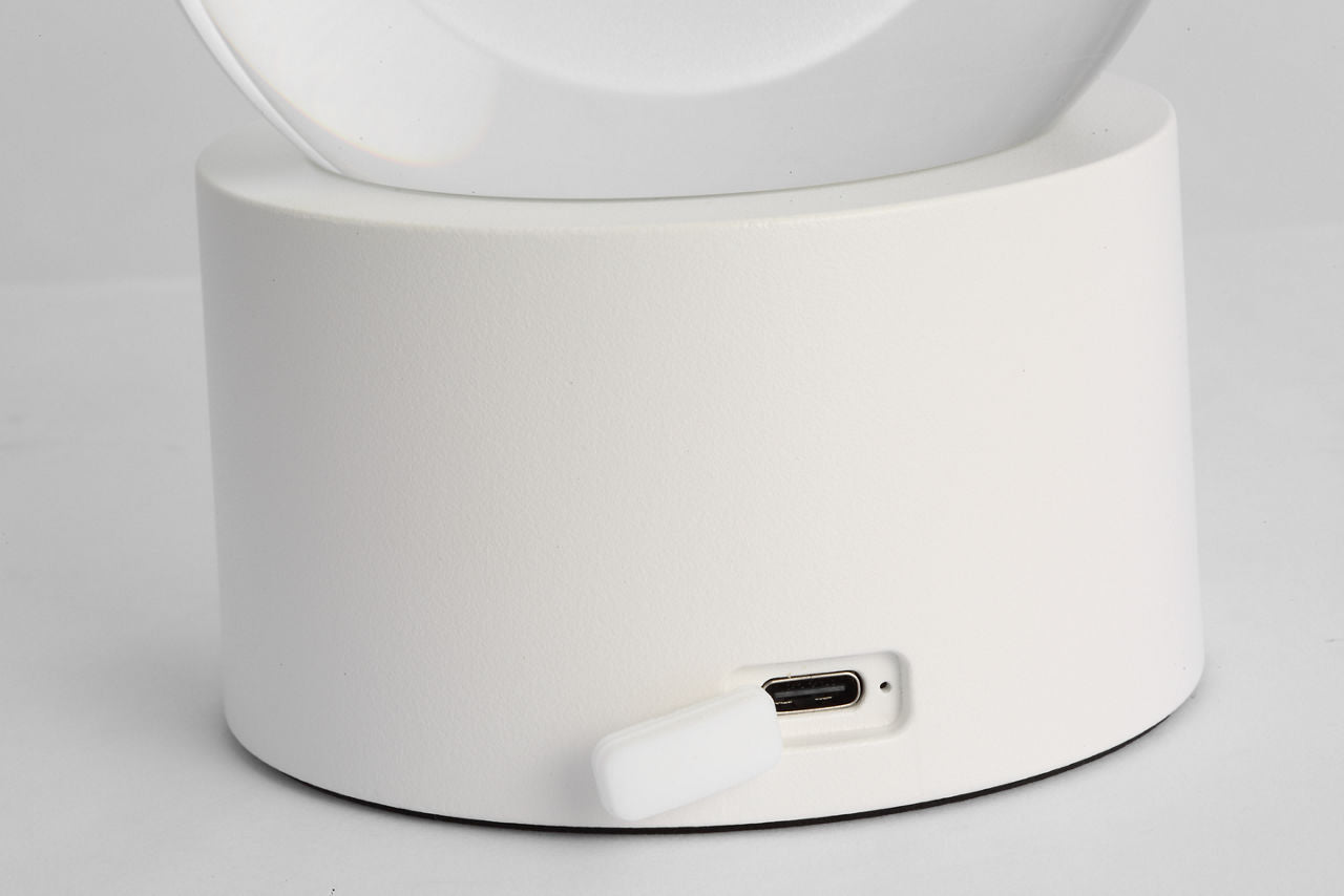 Mina Accent Rechargeable Table Lamp matte White 2700K 90 CRI wall charger included
