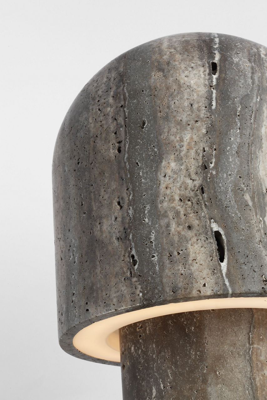 Kennett Small Travertine Table Lamp dark travertine 2700K 90 CRI