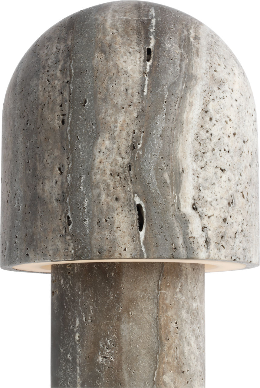 Kennett Small Travertine Table Lamp dark travertine 2700K 90 CRI