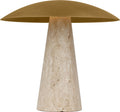 Aegis Medium Travertine Table Lamp Natural Brass/natural travertine 2700K 90 CRI
