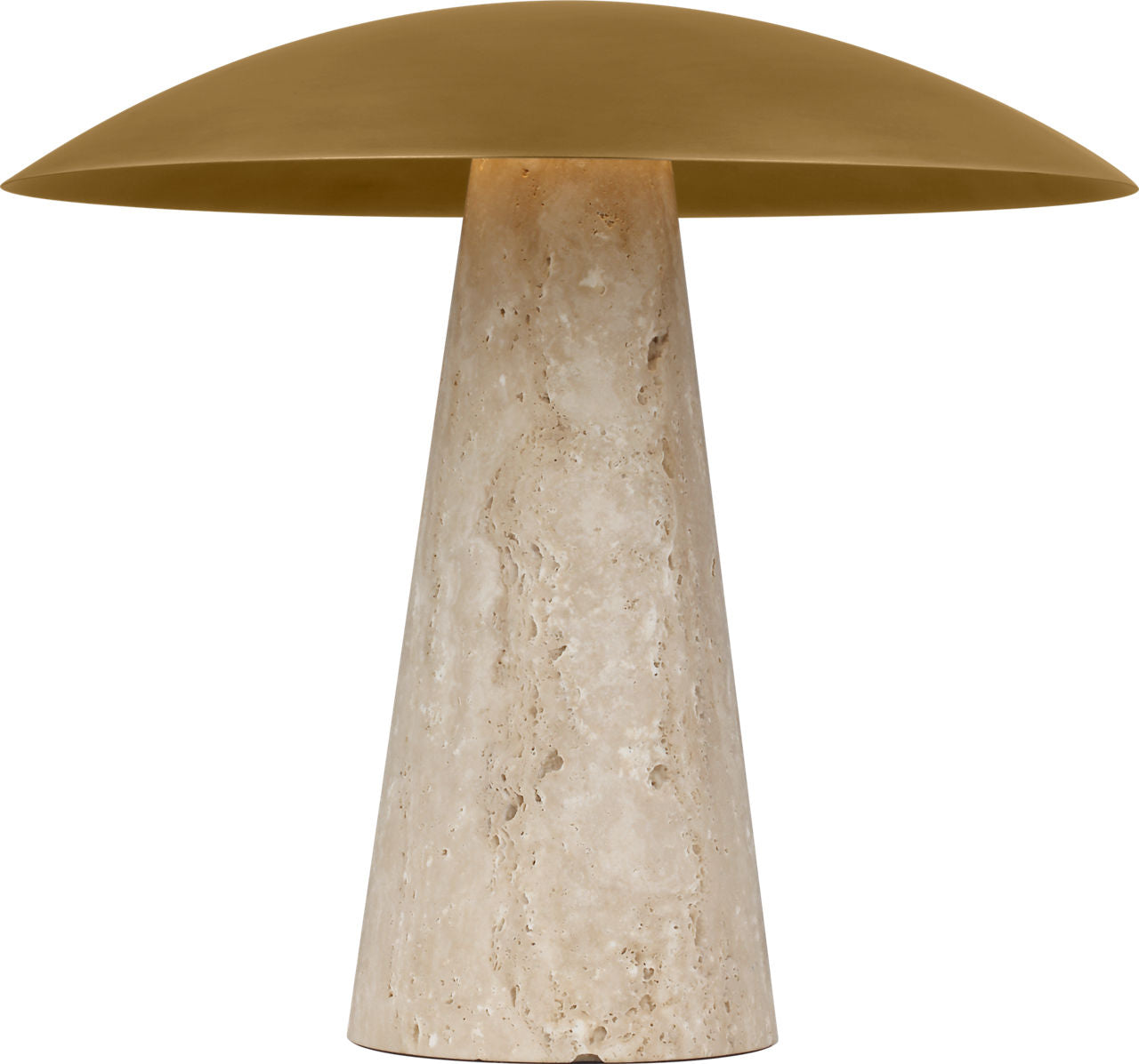 Aegis Medium Travertine Table Lamp Natural Brass/natural travertine 2700K 90 CRI