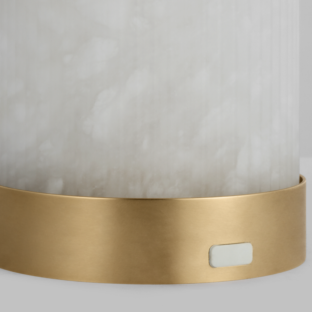 Tawa Alabaster Accent Rechargeable Table Lamp Alabaster Hand Rubbed Antique Brass 2700K 90 CRI