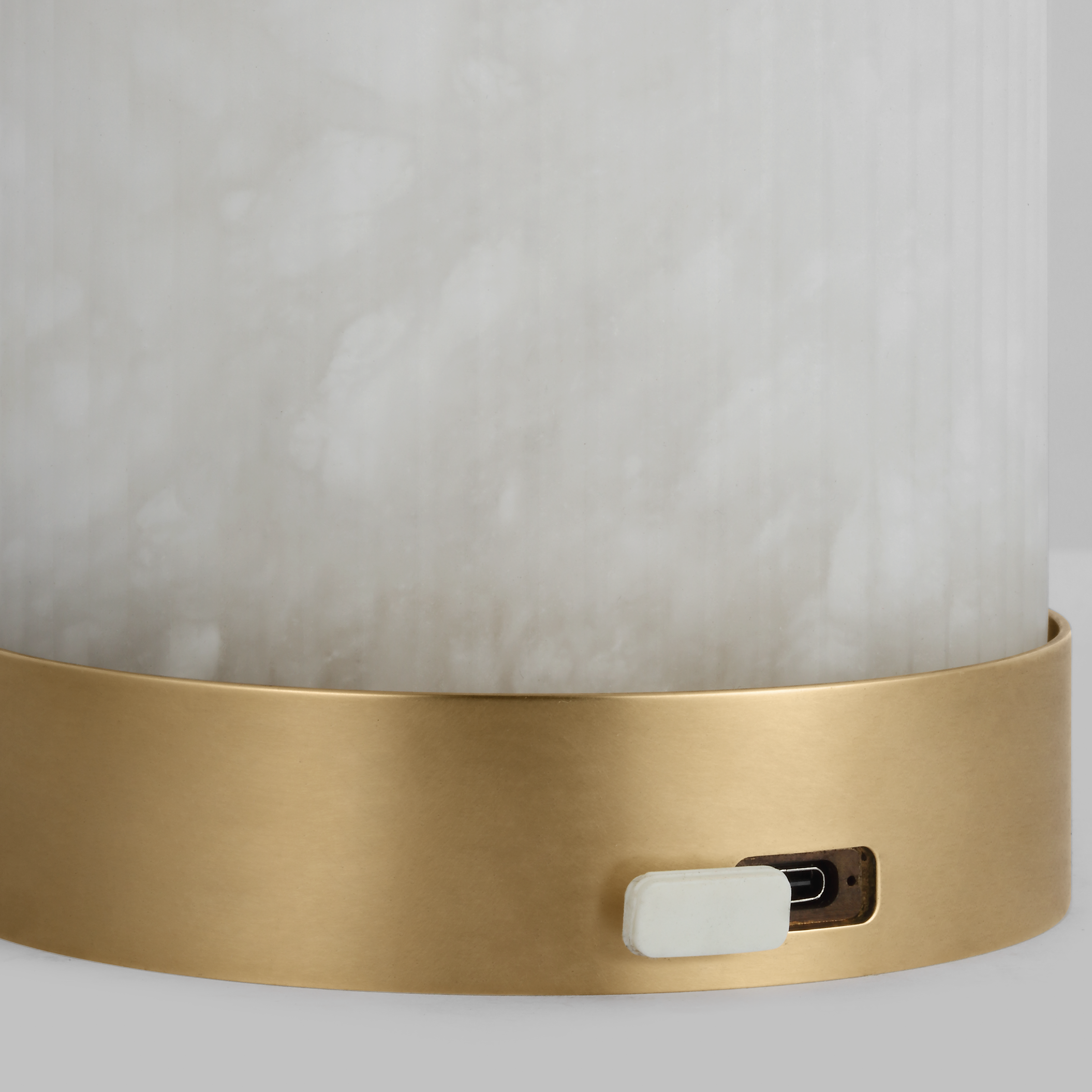 Tawa Alabaster Accent Rechargeable Table Lamp Alabaster Hand Rubbed Antique Brass 2700K 90 CRI