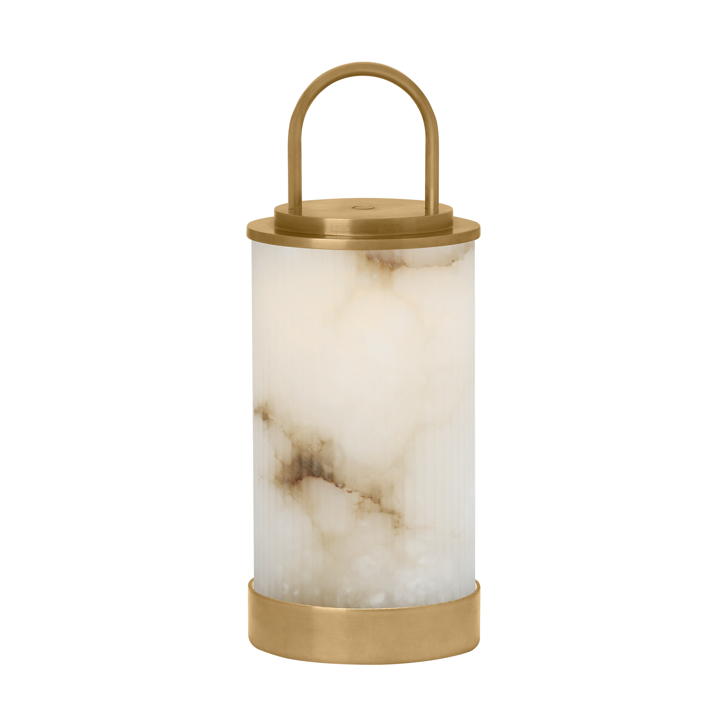 Tawa Alabaster Accent Rechargeable Table Lamp Alabaster Hand Rubbed Antique Brass 2700K 90 CRI