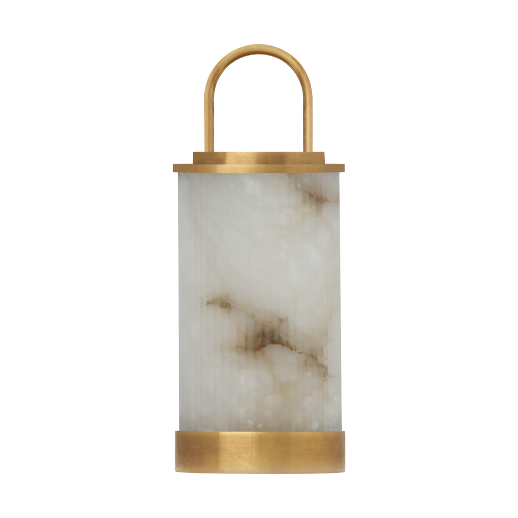 Tawa Alabaster Accent Rechargeable Table Lamp Alabaster Hand Rubbed Antique Brass 2700K 90 CRI