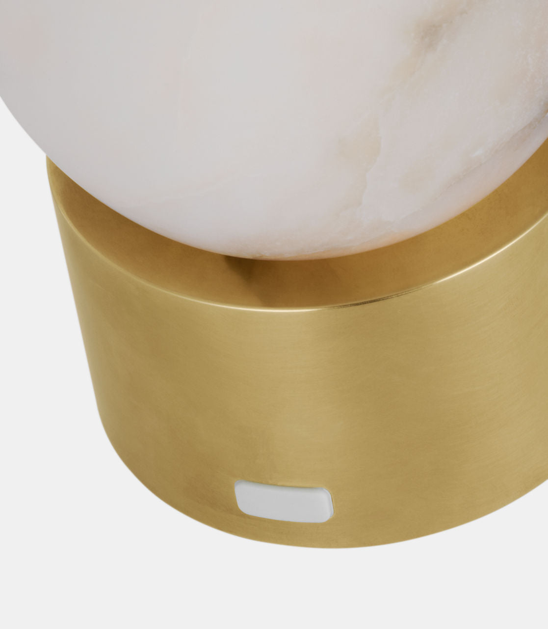 Mina Alabaster Accent Rechargeable Table Lamp Alabaster Hand Rubbed Antique Brass 2700K 90 CRI