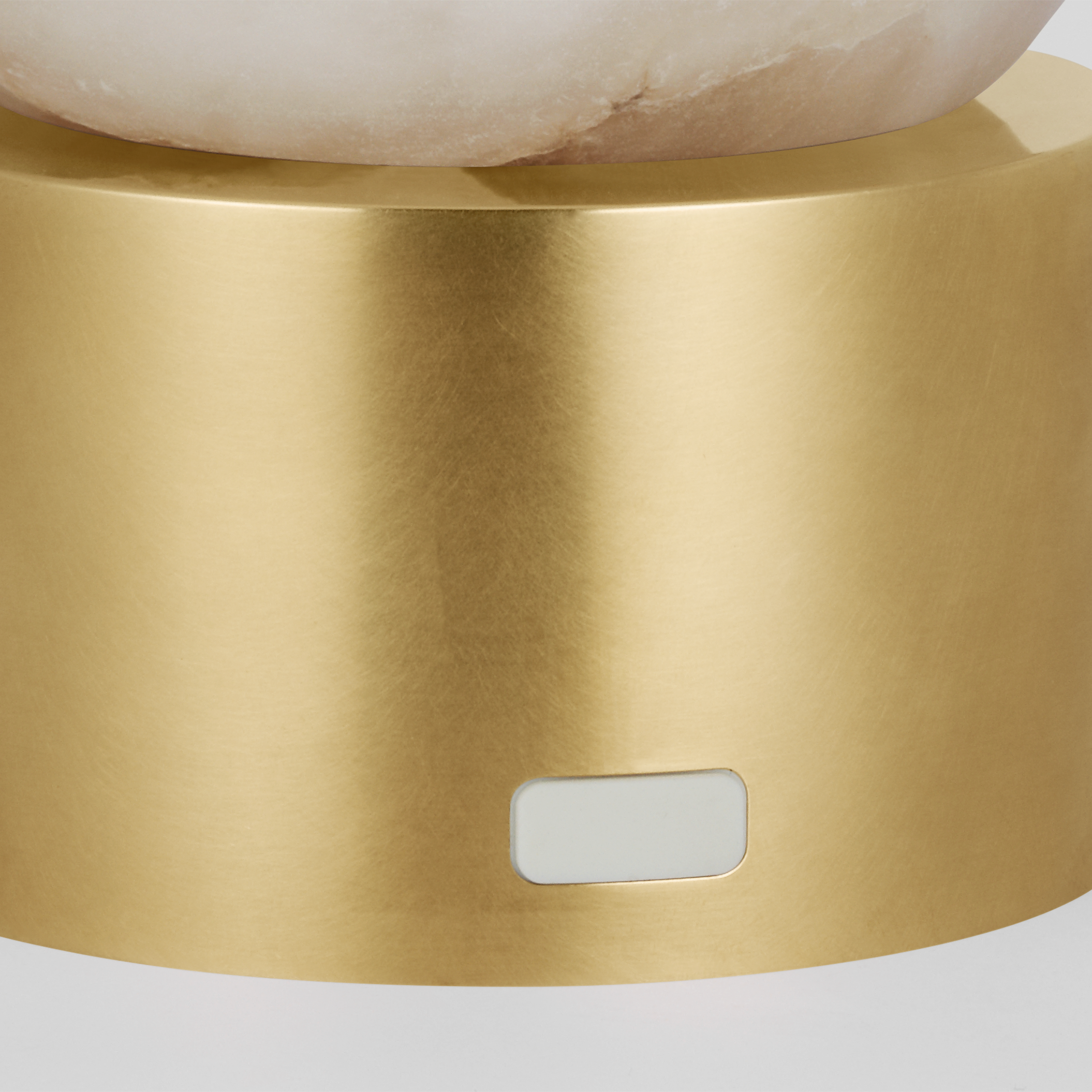 Mina Alabaster Accent Rechargeable Table Lamp Alabaster Hand Rubbed Antique Brass 2700K 90 CRI