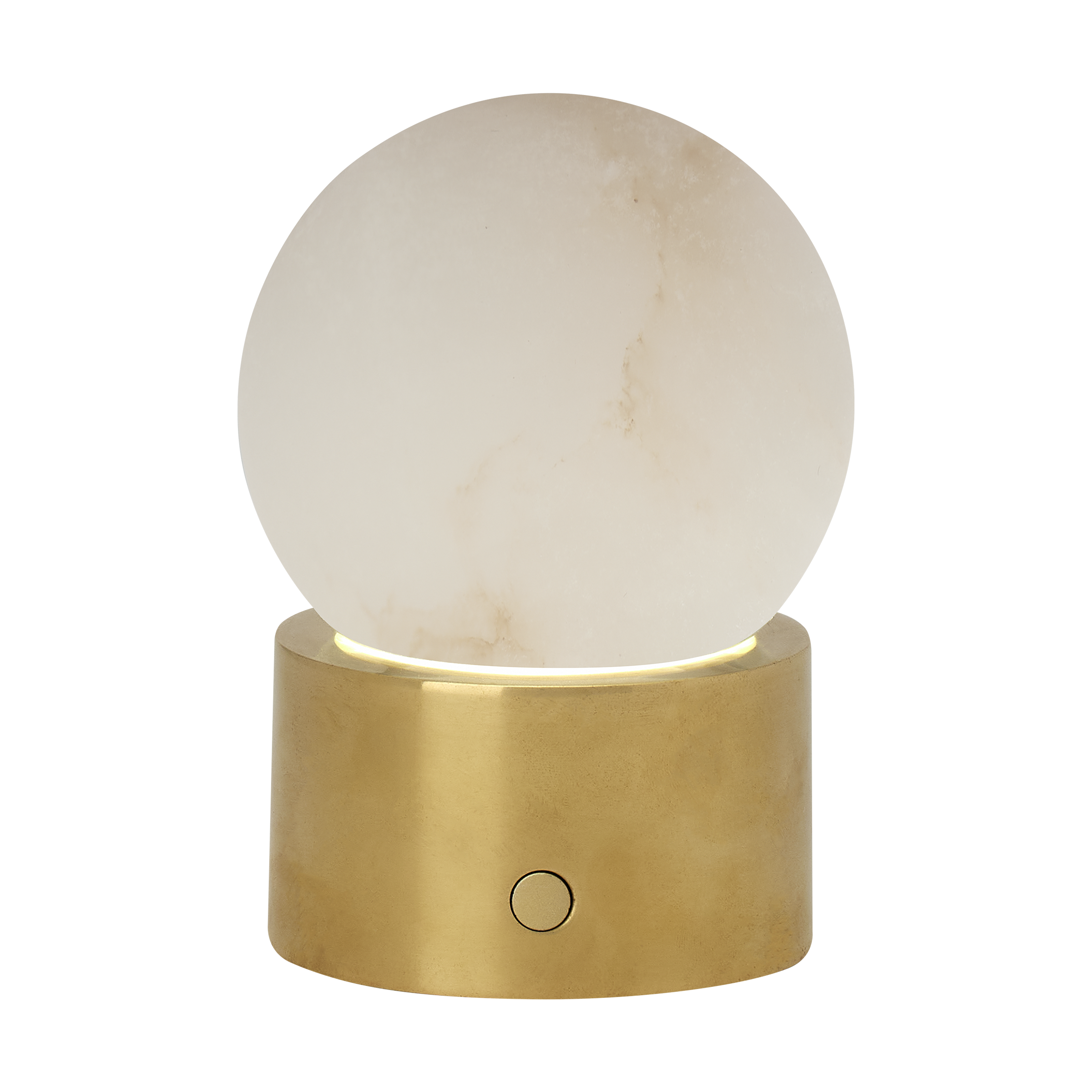 Mina Alabaster Accent Rechargeable Table Lamp Alabaster Hand Rubbed Antique Brass 2700K 90 CRI