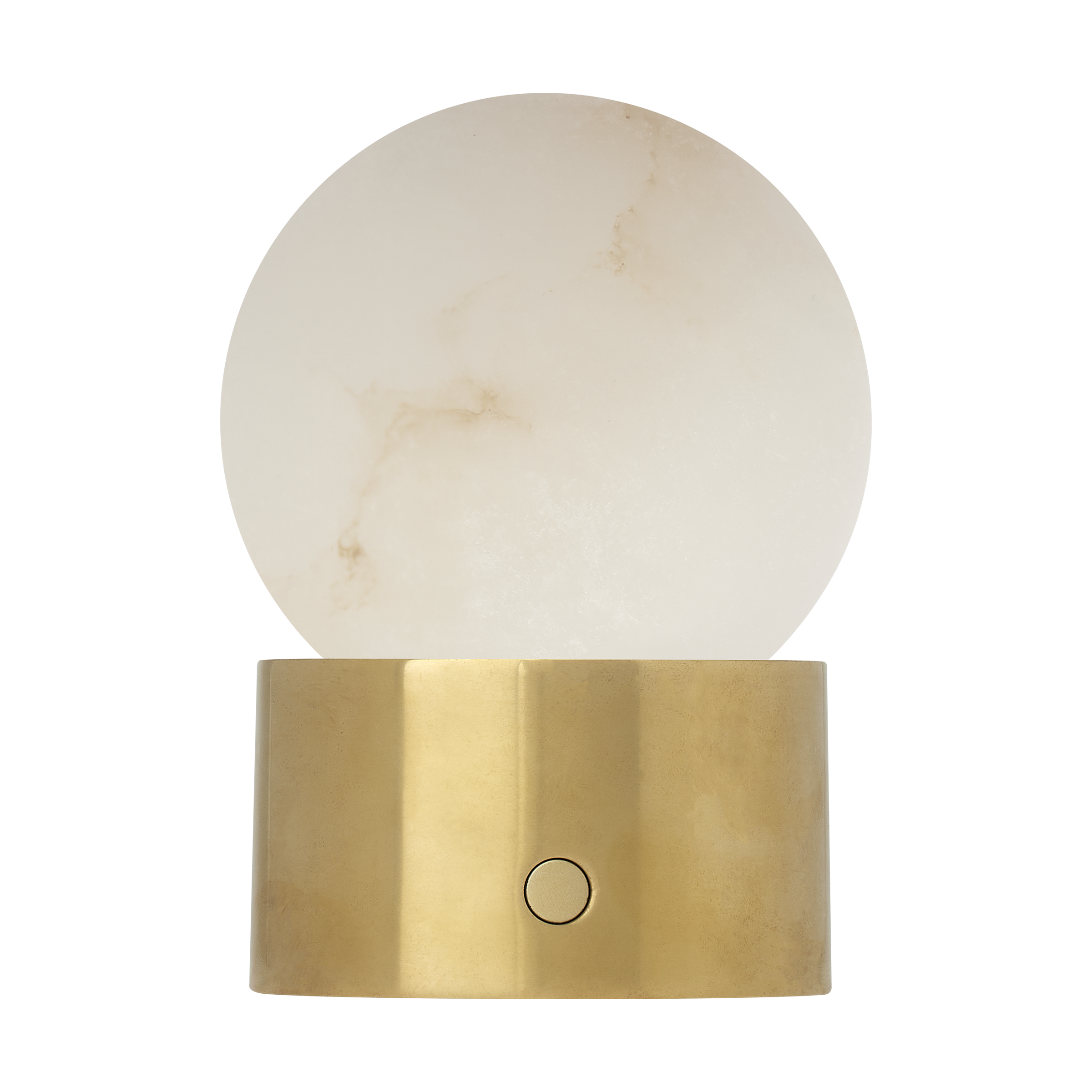Mina Alabaster Accent Rechargeable Table Lamp Alabaster Hand Rubbed Antique Brass 2700K 90 CRI