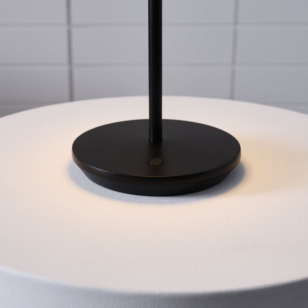 Nevis Short Accent Rechargeable Table Lamp Black 2700K 90 CRI
