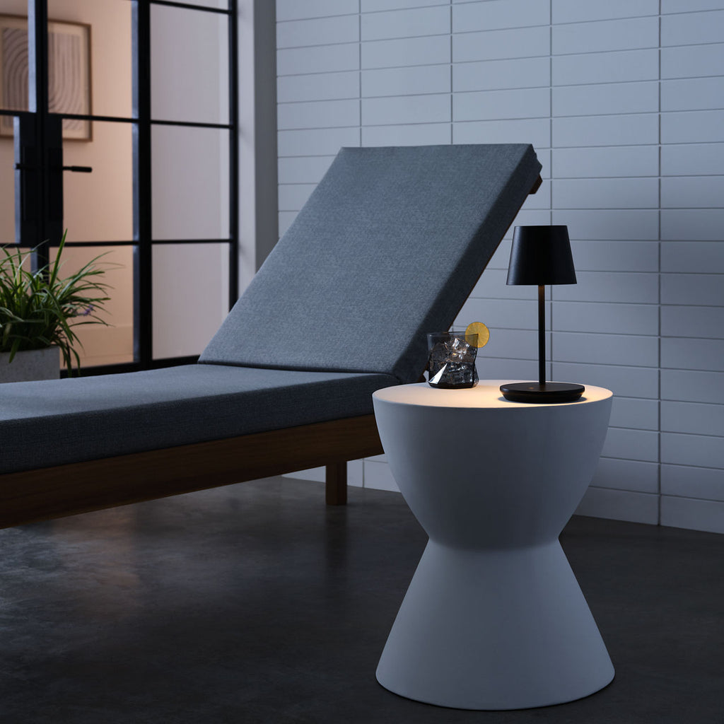 Nevis Short Accent Rechargeable Table Lamp Black 2700K 90 CRI