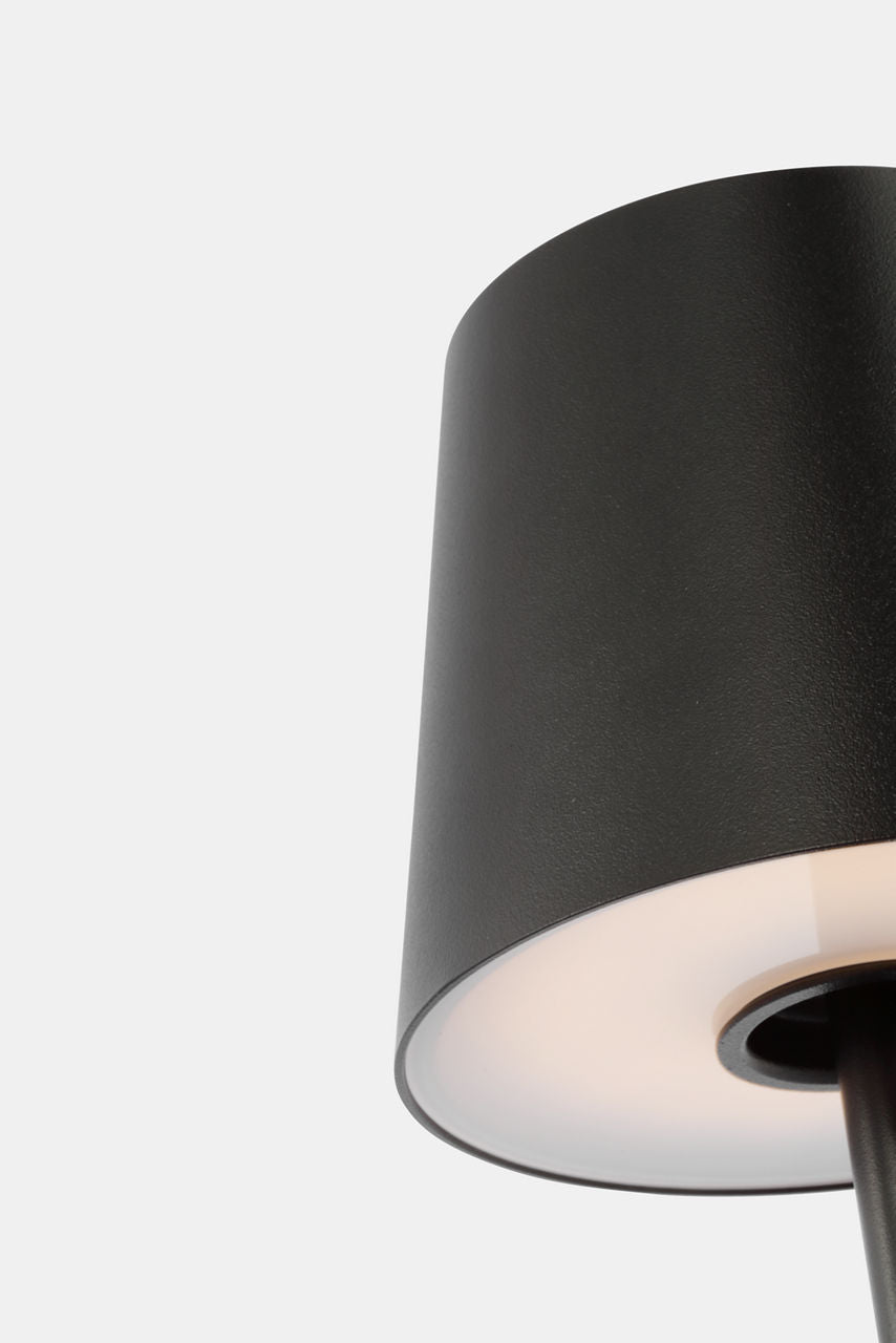 Nevis Short Accent Rechargeable Table Lamp Black 2700K 90 CRI