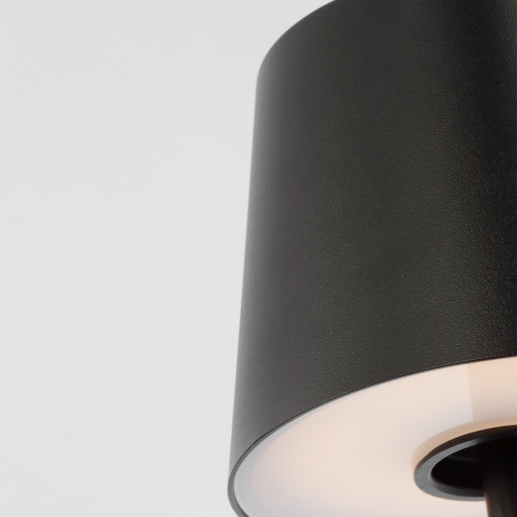Nevis Short Accent Rechargeable Table Lamp Black 2700K 90 CRI