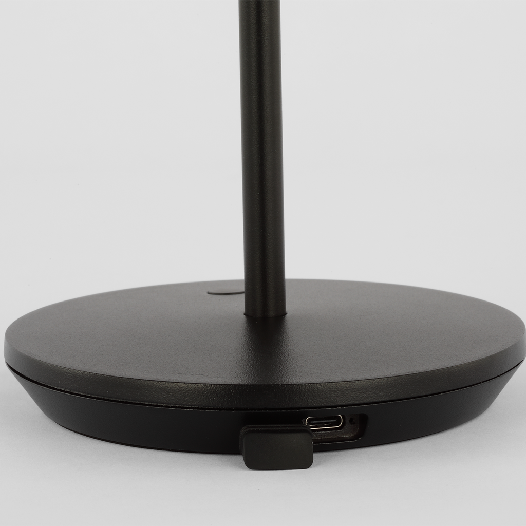Nevis Short Accent Rechargeable Table Lamp Black 2700K 90 CRI