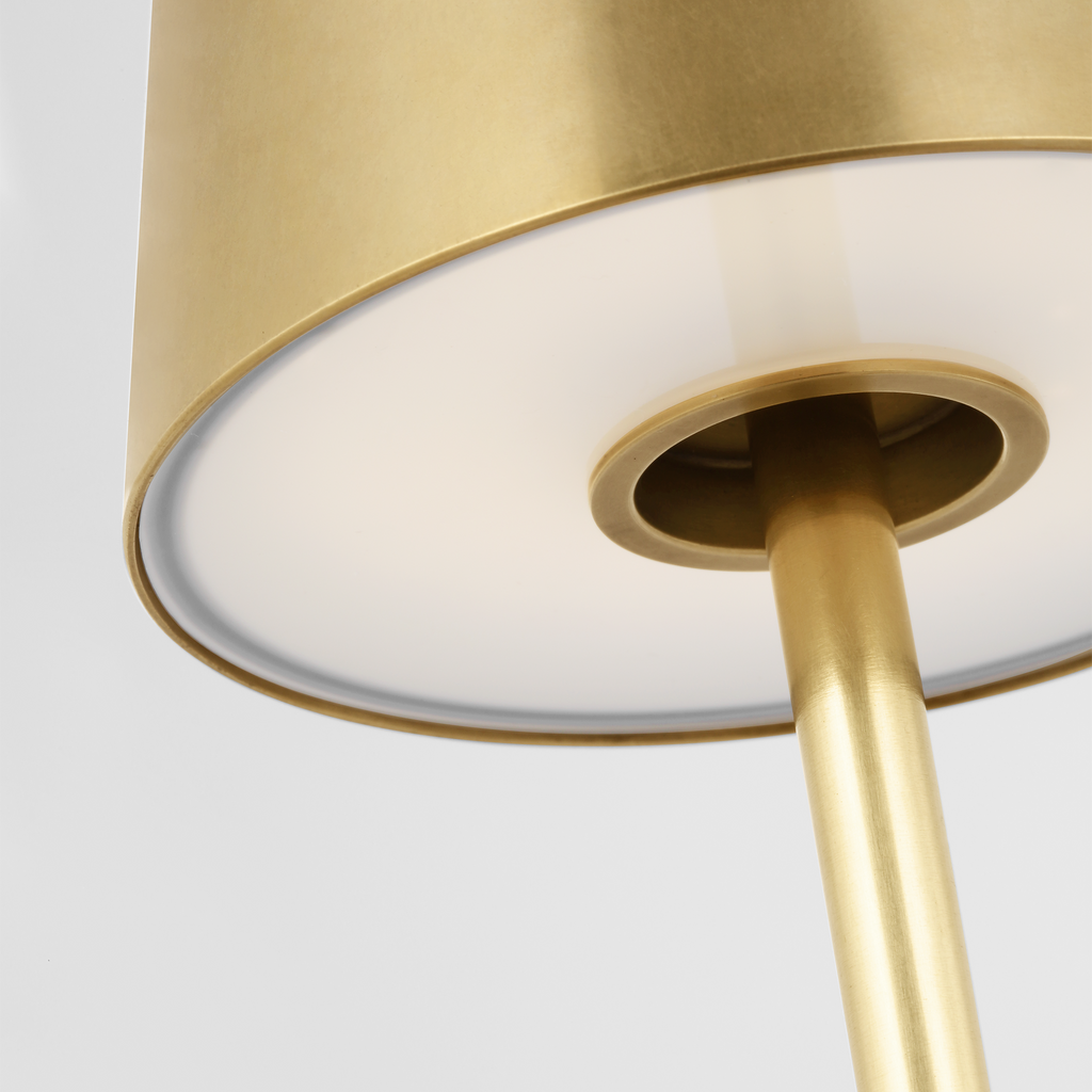 Nevis Short Accent Rechargeable Table Lamp hand-rubbed antique brass 2700K 90 CRI
