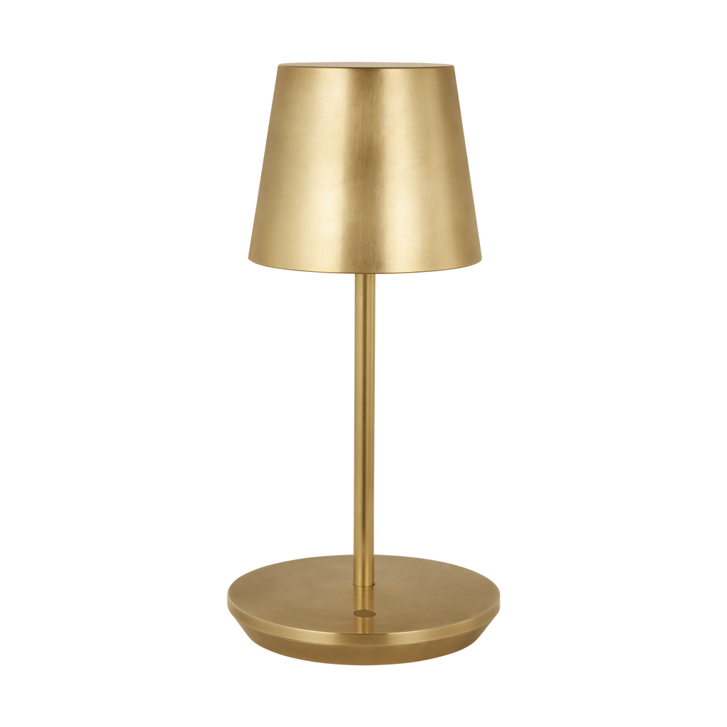 Nevis Short Accent Rechargeable Table Lamp hand-rubbed antique brass 2700K 90 CRI