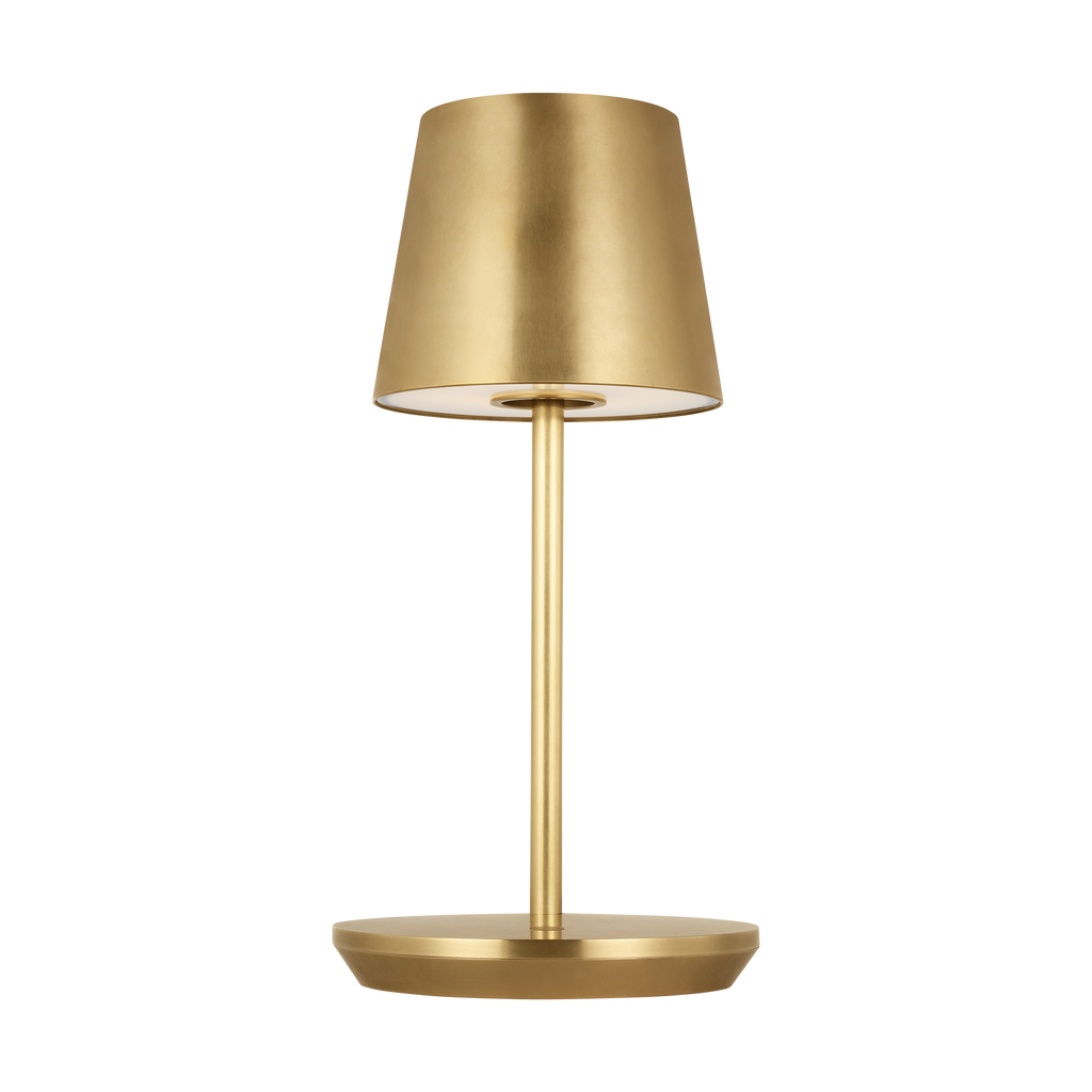 Nevis Short Accent Rechargeable Table Lamp hand-rubbed antique brass 2700K 90 CRI