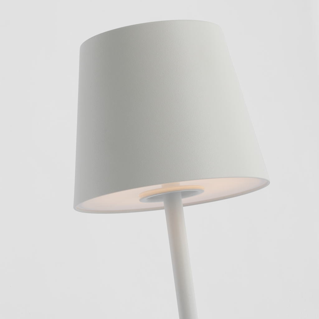 Nevis Short Accent Rechargeable Table Lamp Matte White 2700K 90 CRI