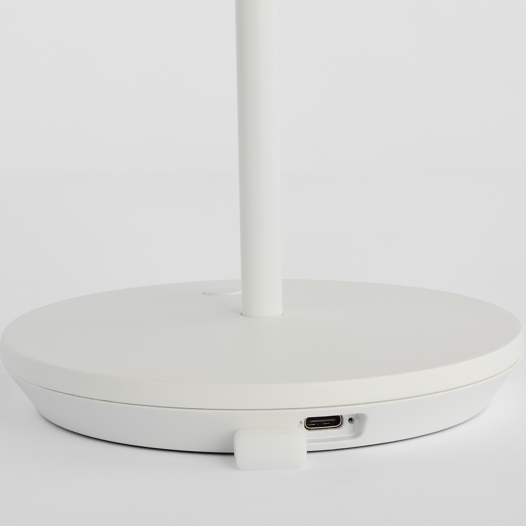 Nevis Short Accent Rechargeable Table Lamp Matte White 2700K 90 CRI