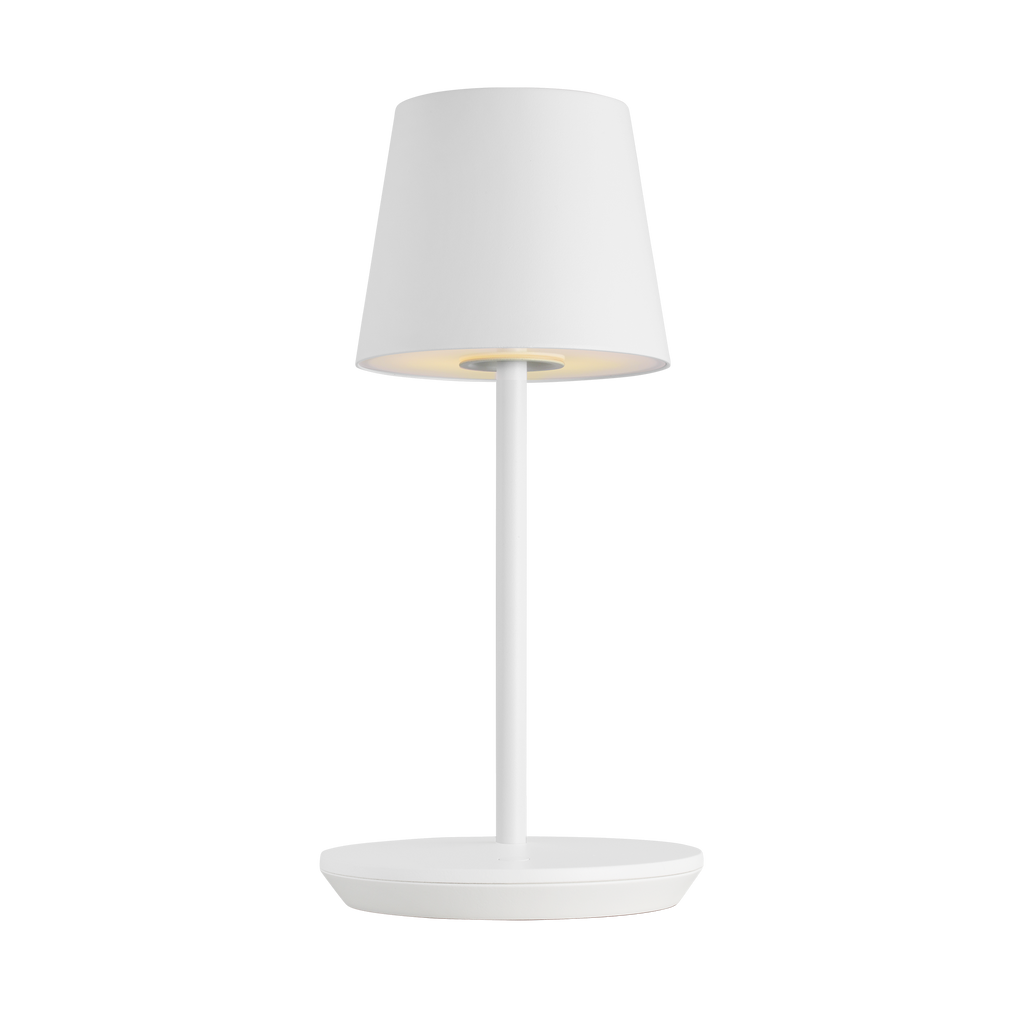 Nevis Short Accent Rechargeable Table Lamp Matte White 2700K 90 CRI