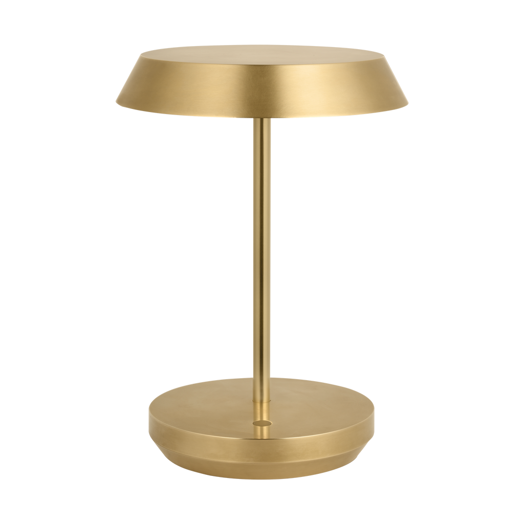 Tepa Short Accent Rechargeable Table Lamp Hand Rubbed Antique Brass 2700K 90 CRI