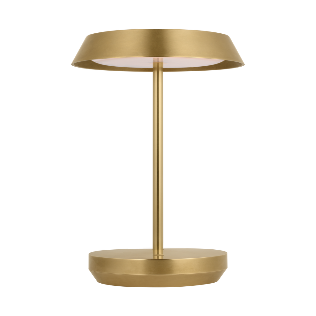 Tepa Short Accent Rechargeable Table Lamp Hand Rubbed Antique Brass 2700K 90 CRI