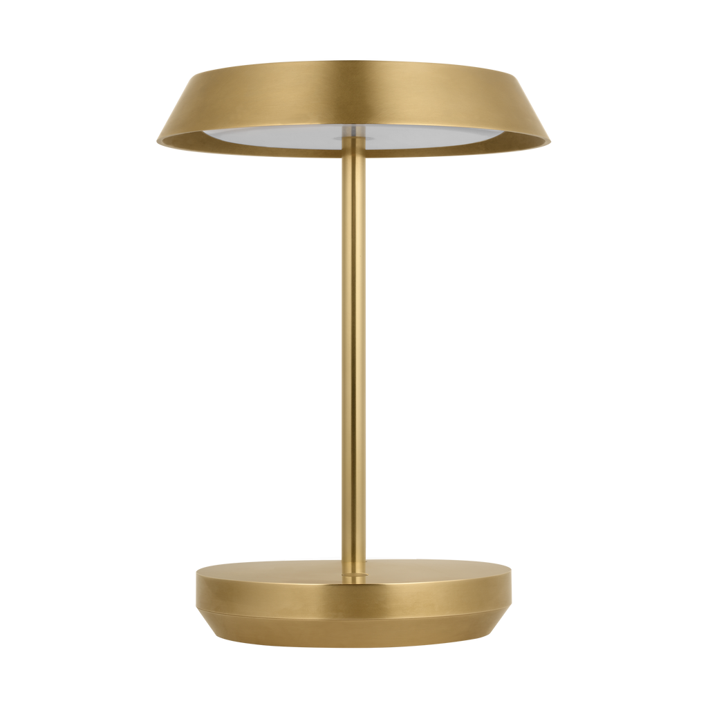 Tepa Short Accent Rechargeable Table Lamp Hand Rubbed Antique Brass 2700K 90 CRI