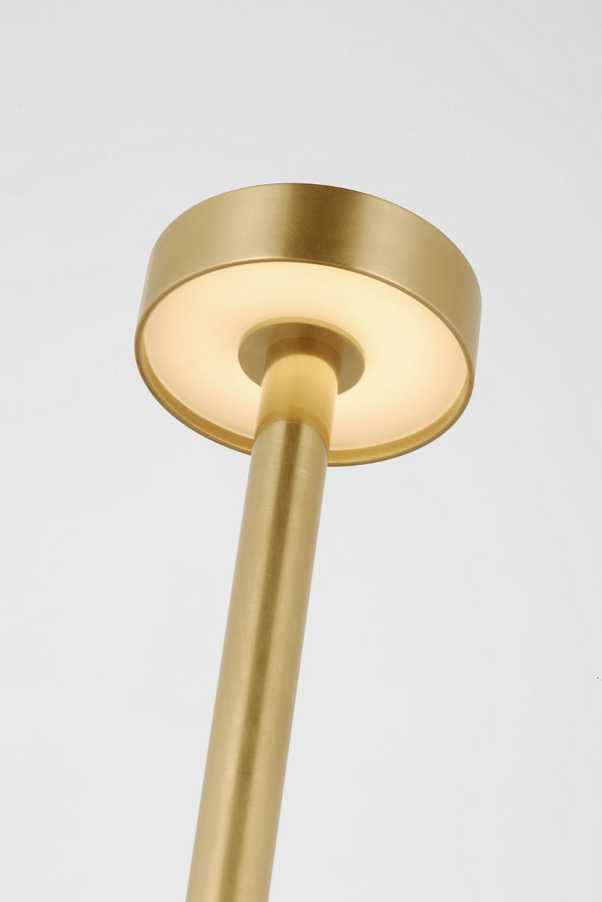 Moneta Short Accent Rechargeable Table Lamp Hand Rubbed Antique Brass 2700K 90 CRI