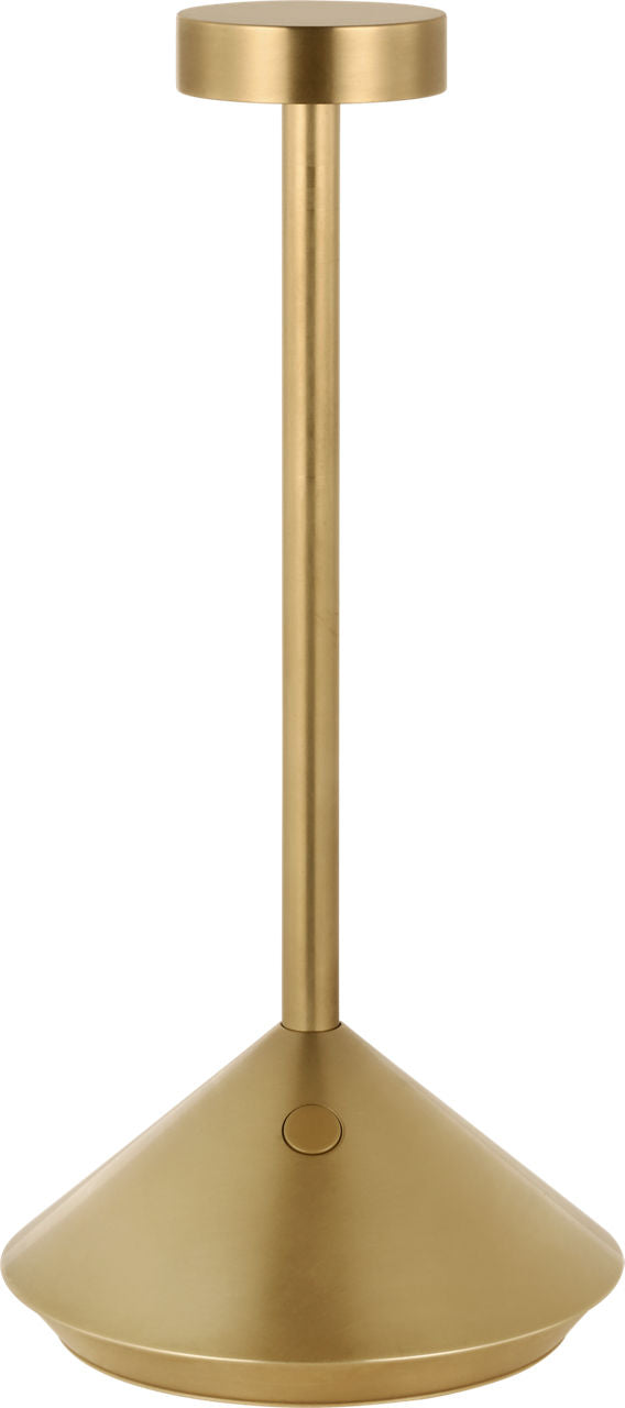 Moneta Short Accent Rechargeable Table Lamp Hand Rubbed Antique Brass 2700K 90 CRI