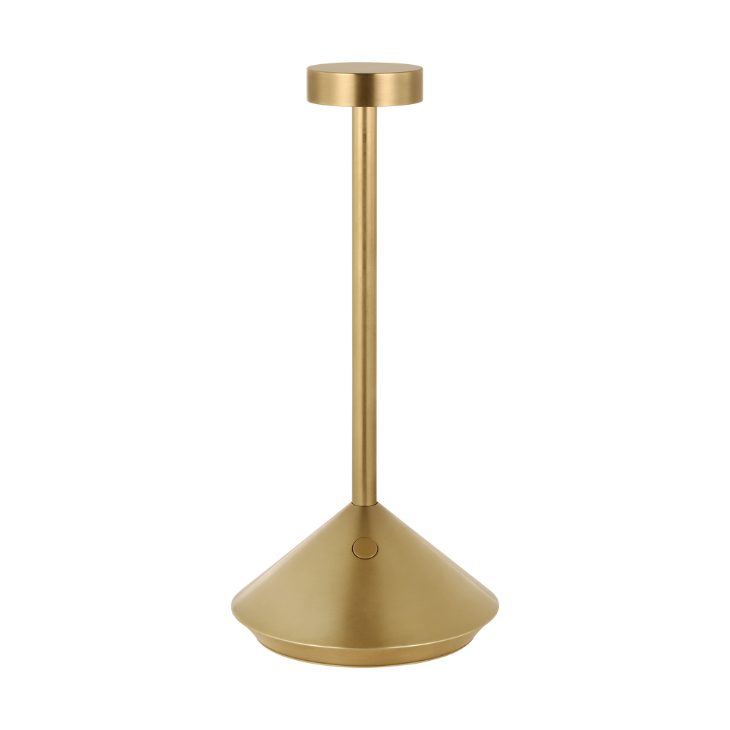 Moneta Short Accent Rechargeable Table Lamp Hand Rubbed Antique Brass 2700K 90 CRI
