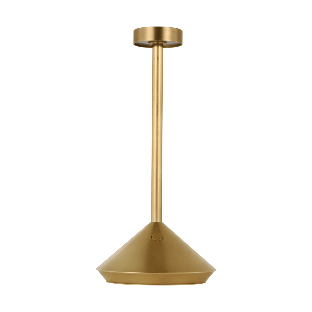 Moneta Short Accent Rechargeable Table Lamp Hand Rubbed Antique Brass 2700K 90 CRI