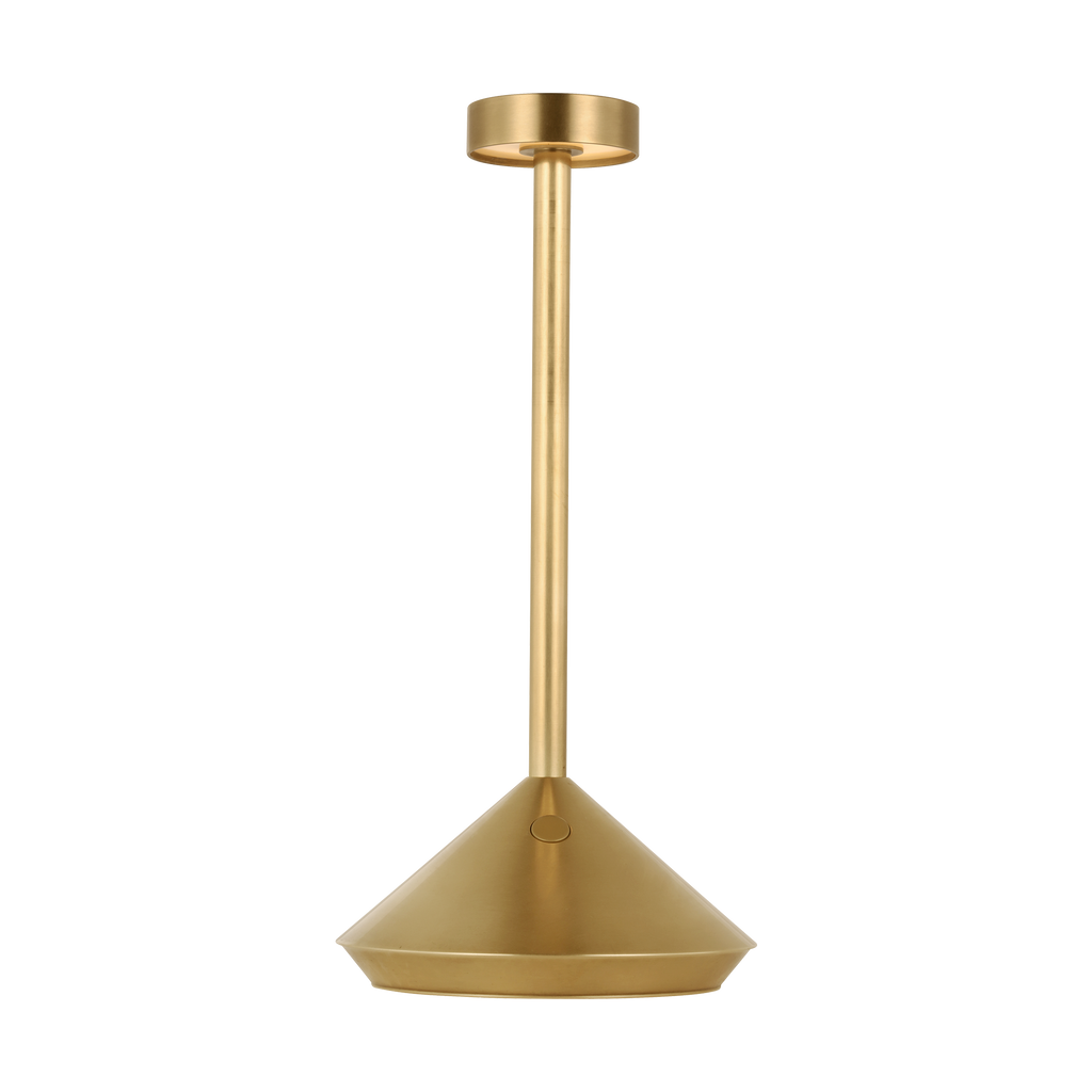 Moneta Short Accent Rechargeable Table Lamp Hand Rubbed Antique Brass 2700K 90 CRI