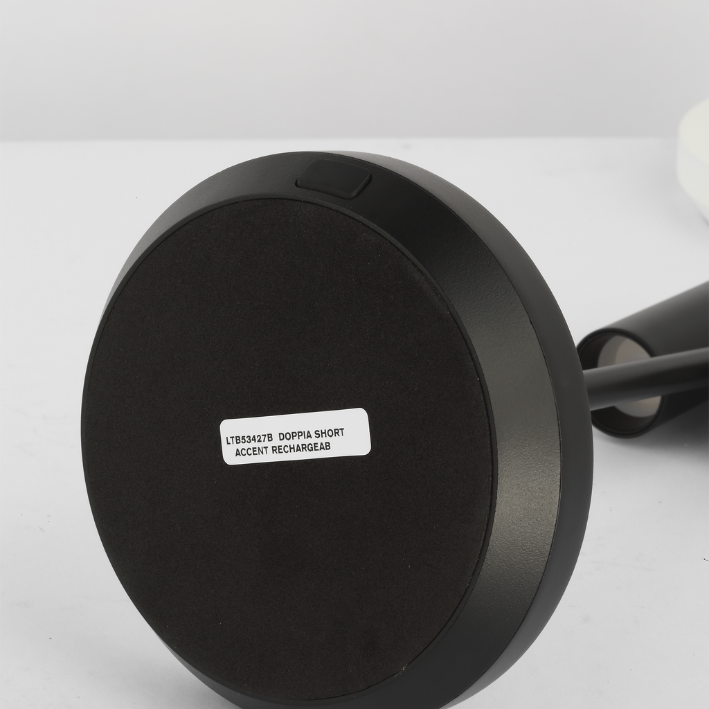Doppia Short Accent Rechargeable Table Lamp Black 2700K 90 CRI