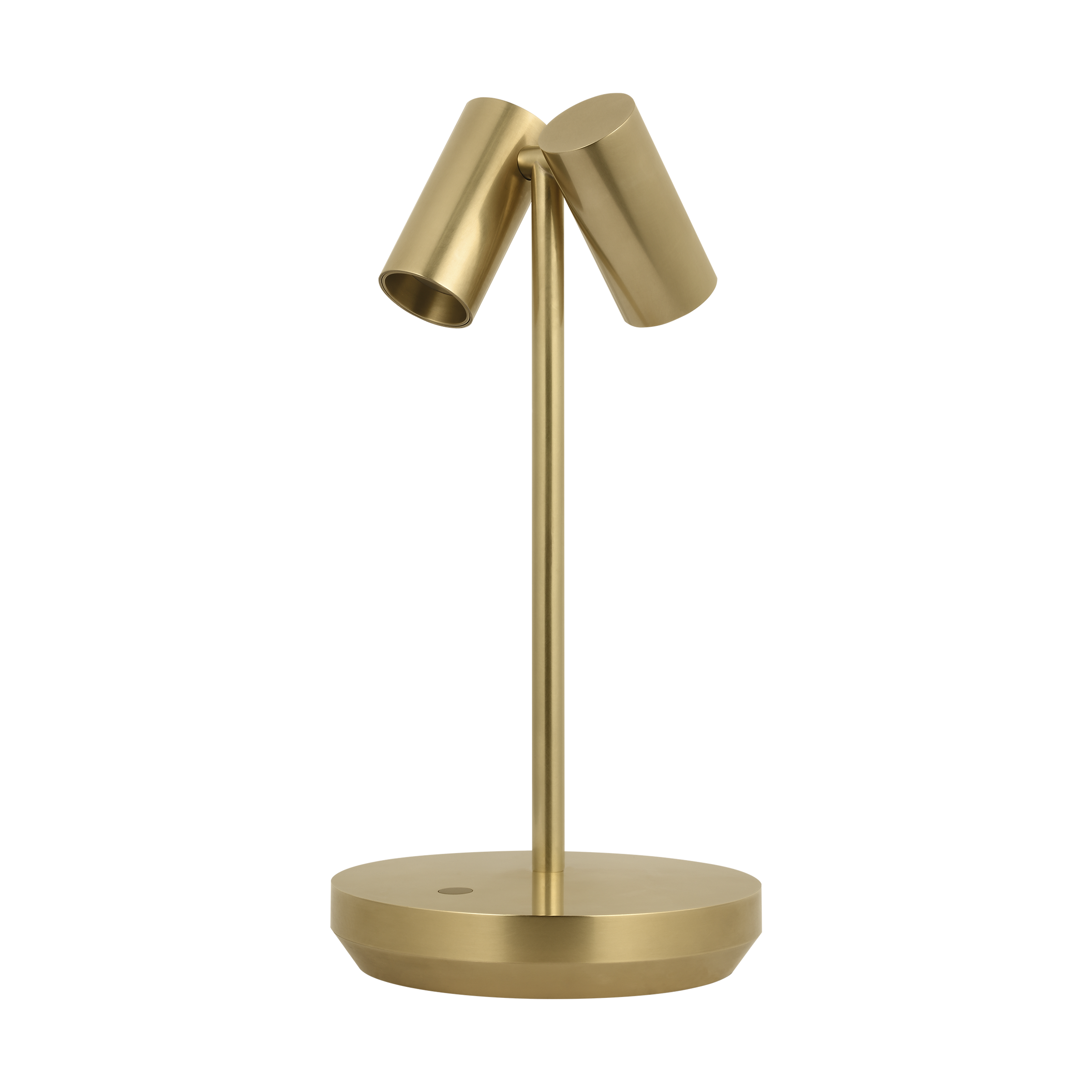 Doppia Short Accent Rechargeable Table Lamp Hand Rubbed Antique Brass 2700K 90 CRI