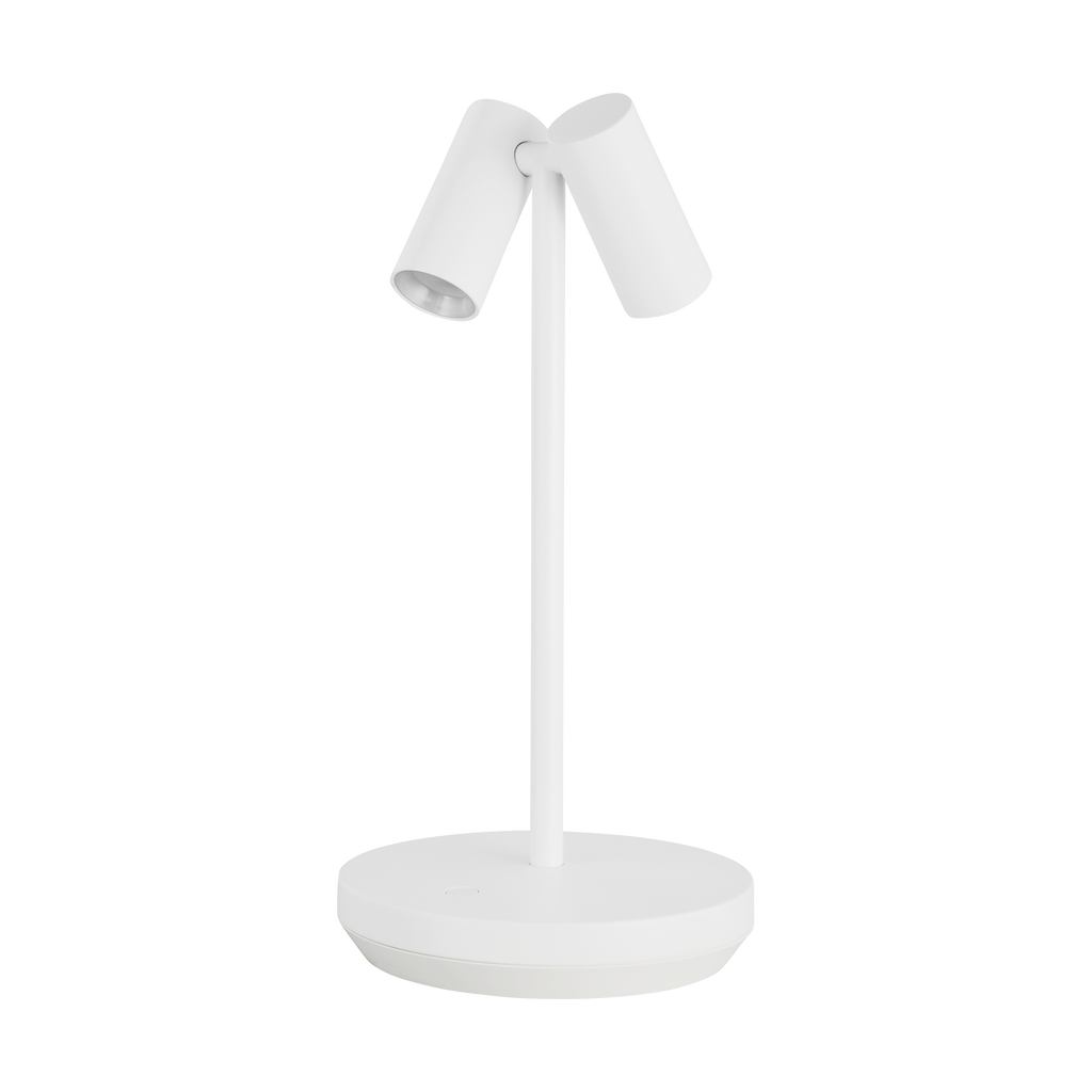 Doppia Short Accent Rechargeable Table Lamp Matte White 2700K 90 CRI