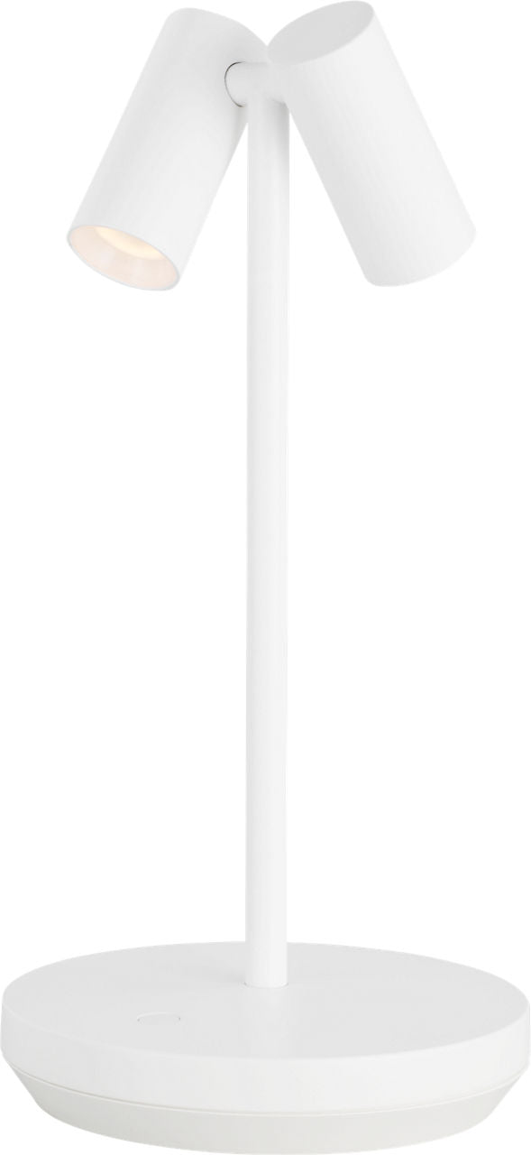 Doppia Short Accent Rechargeable Table Lamp Matte White 2700K 90 CRI